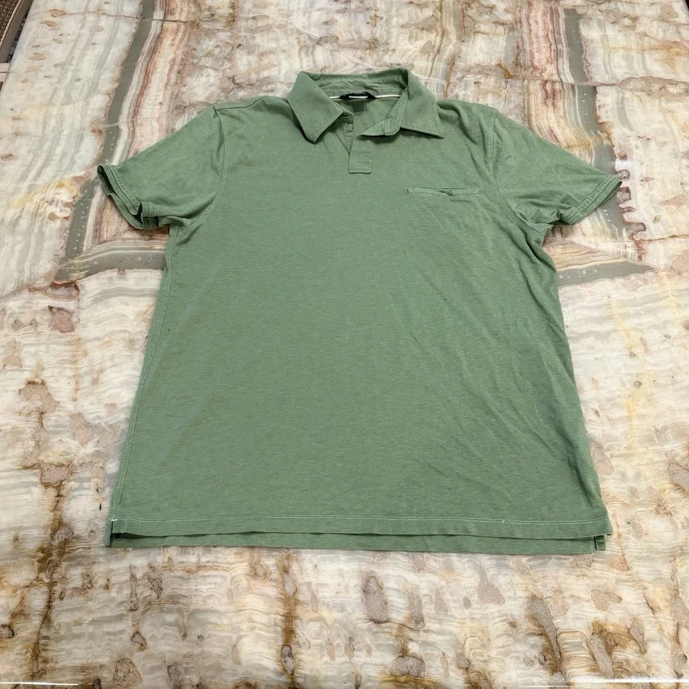 Banana Republic Pima Cotton Polo Shirt Green Short Sleeve Men's Size L